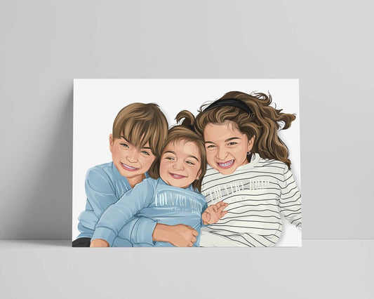 Family & Friends (1-4) Portrait - Fine Art Poster Print